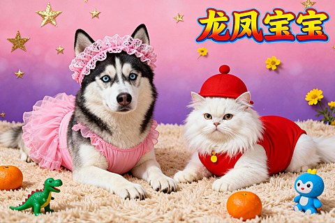 复古年画新主角 | 龙凤宝宝毛孩子版