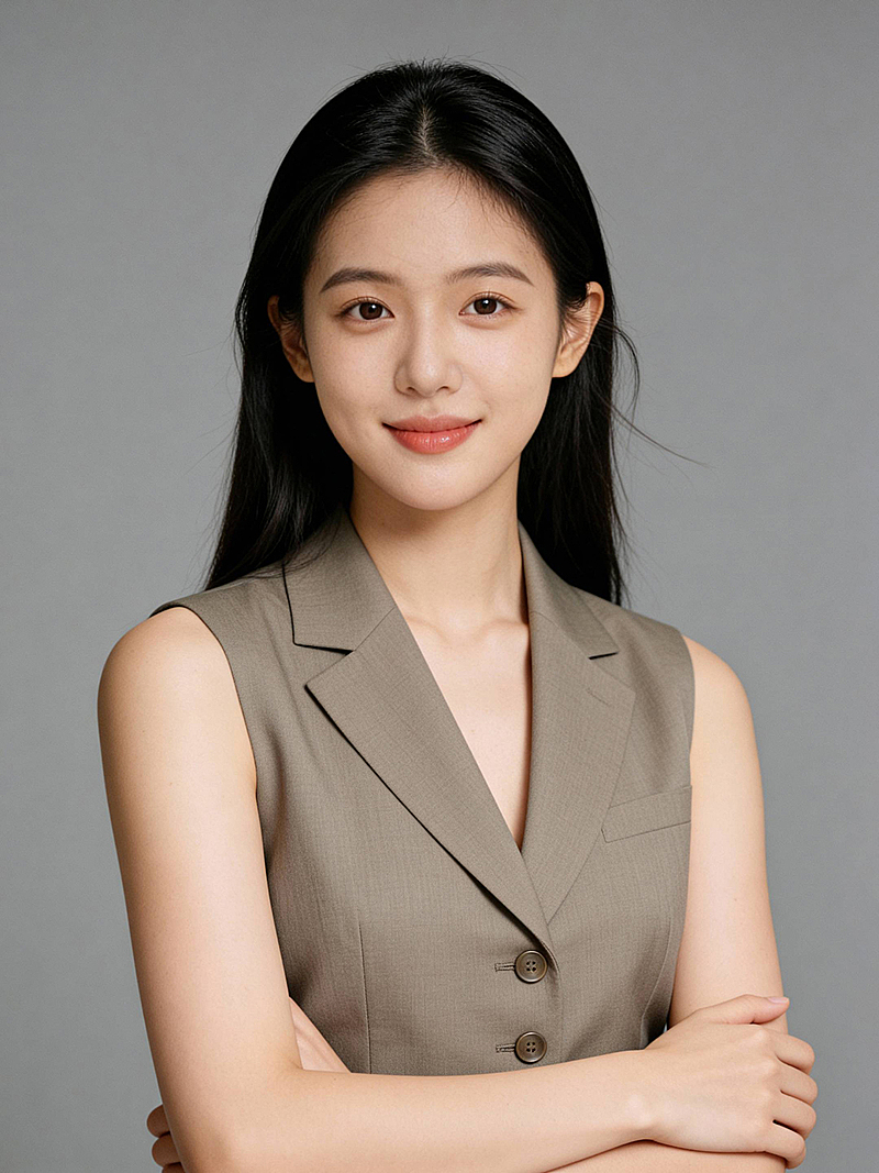 高智领英高管棕色马甲女士形象照