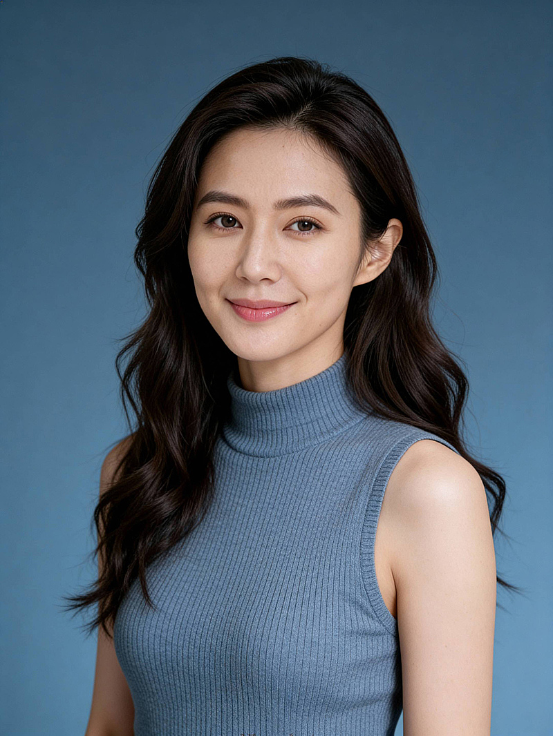 高智领英高管蓝色上衣女士形象照