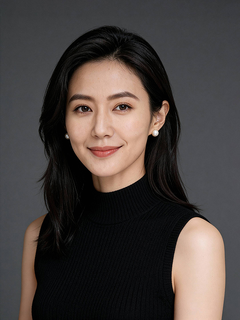 高智领英高管黑色上衣女士形象照