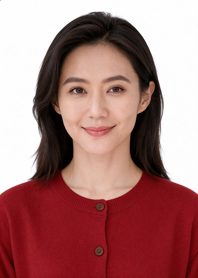 红色新年开运针织衫证件照