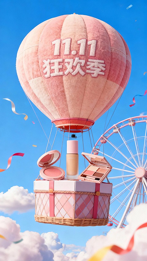 双11热气球电商展台