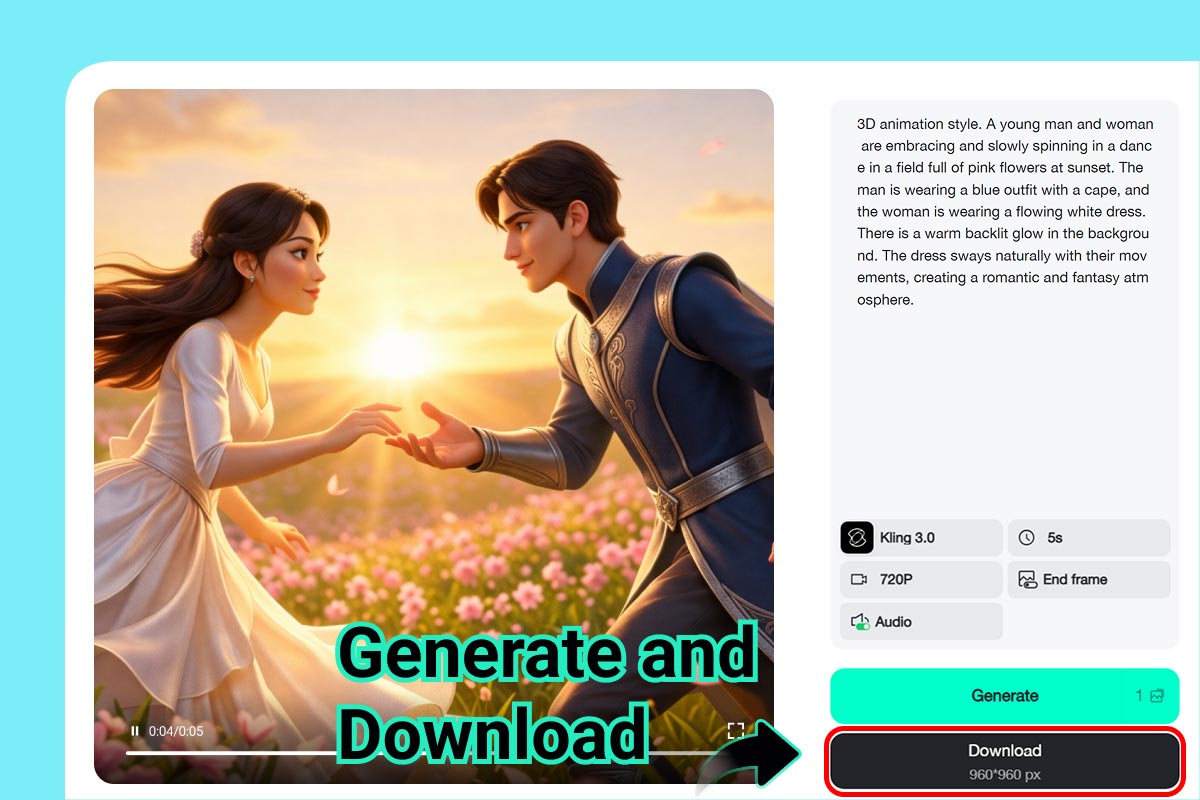 Étape 3 : Générez et téléchargez la vidéo