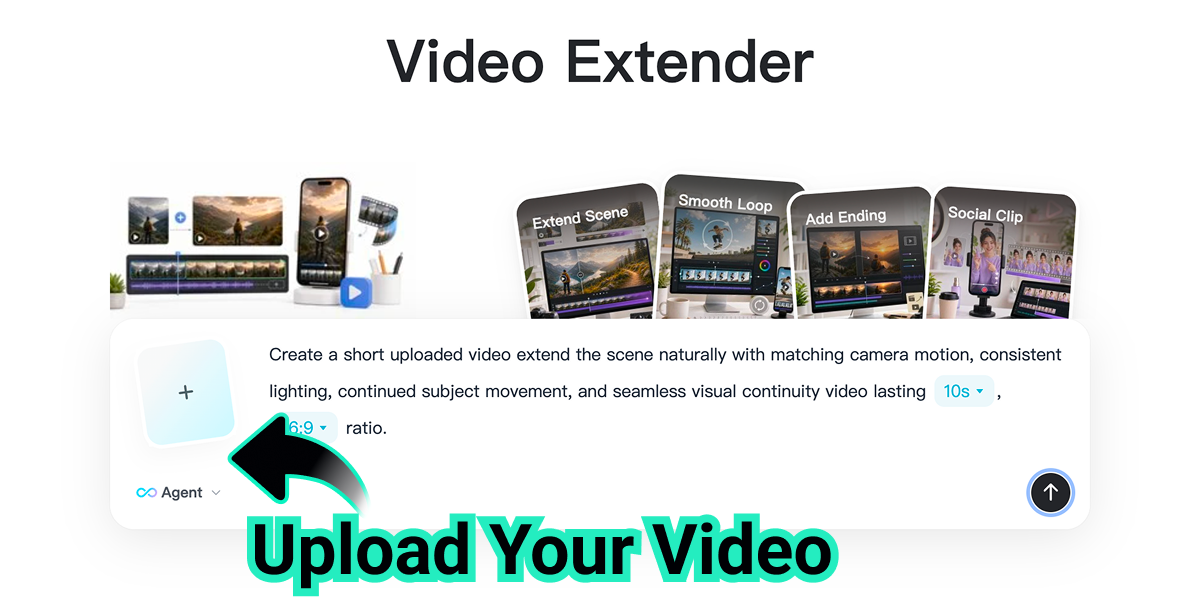 Upload Your Video Upload a short clip into insMind AI video extender
