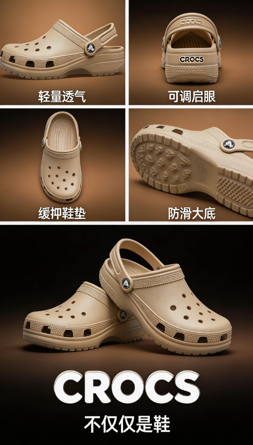 Crocs洞洞鞋现代广告拼贴