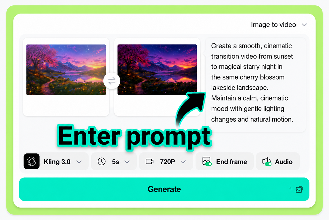 Enter a prompt to guide the AI transition