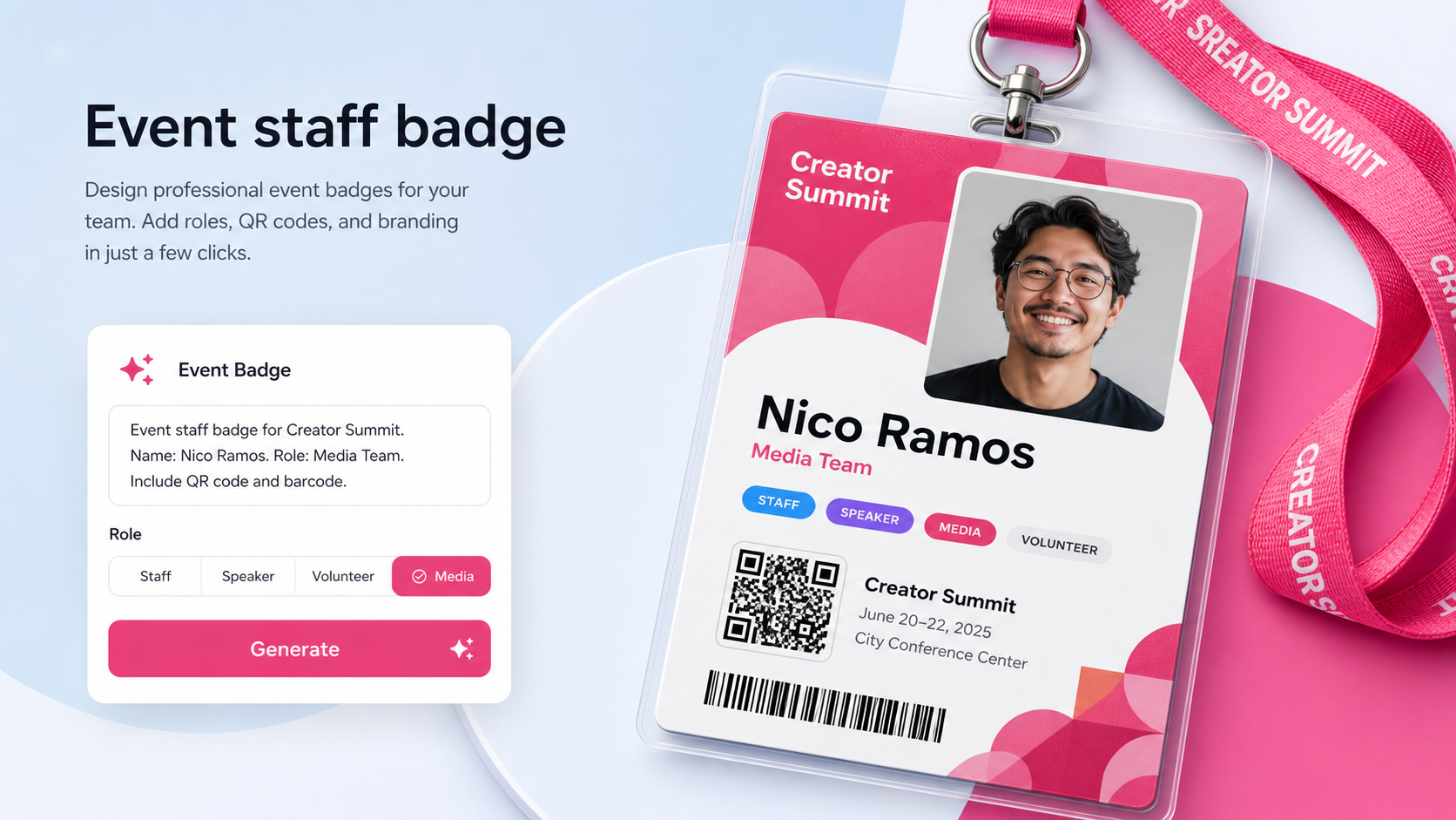 Event Staff and Volunteer Badges
