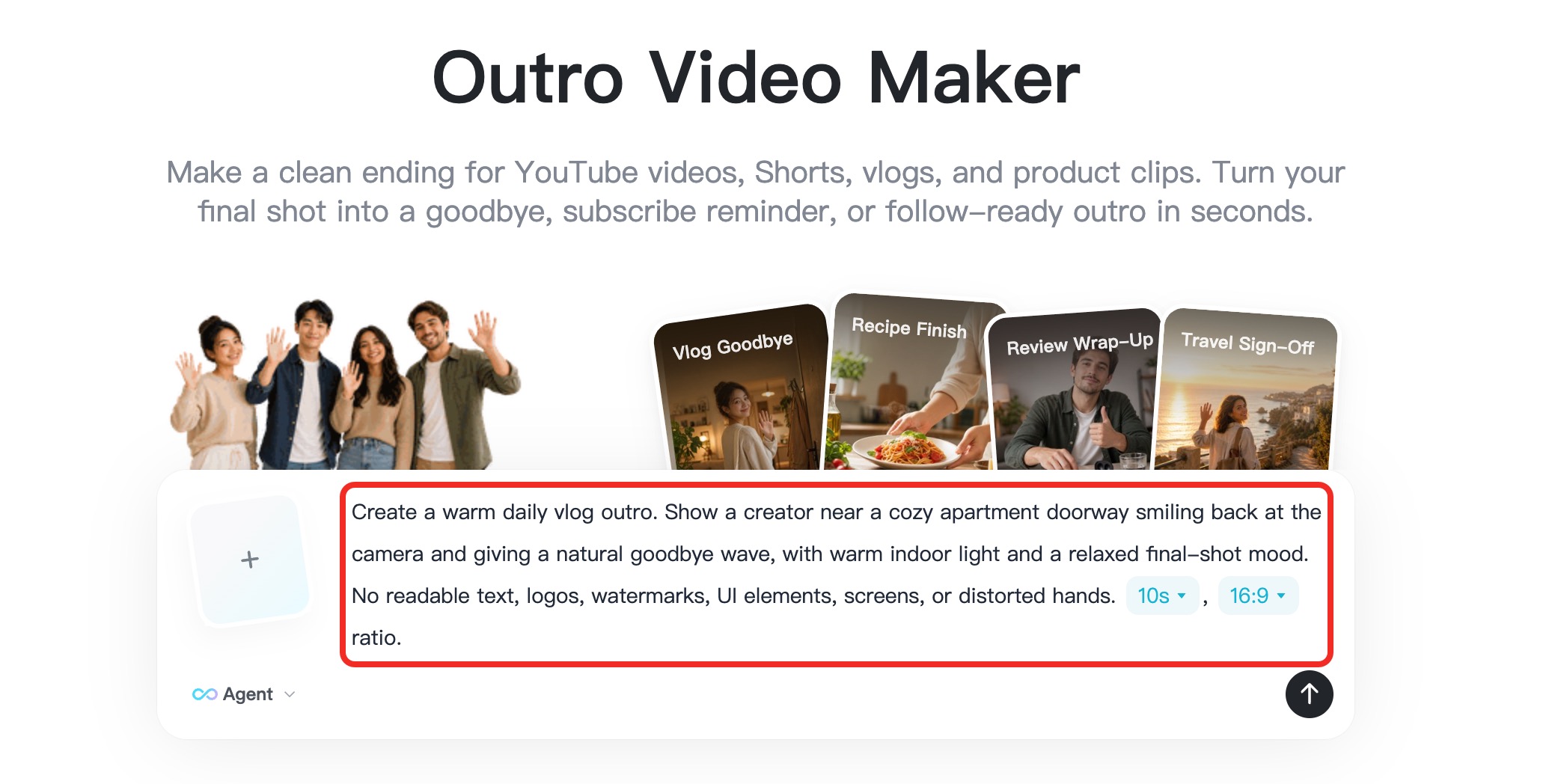 Step two shows writing an outro prompt