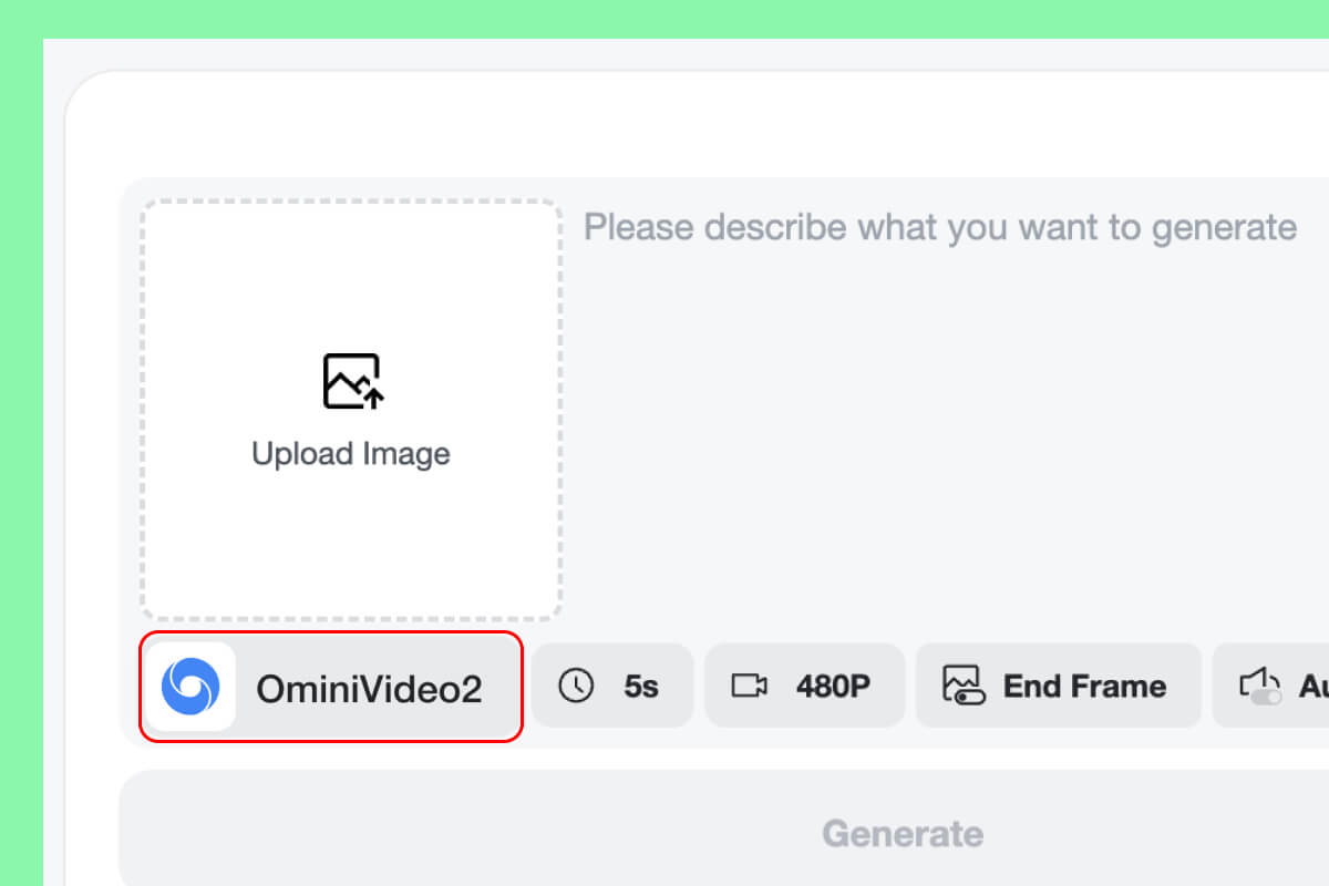 Step 2. Select the OminiVideo2 Model