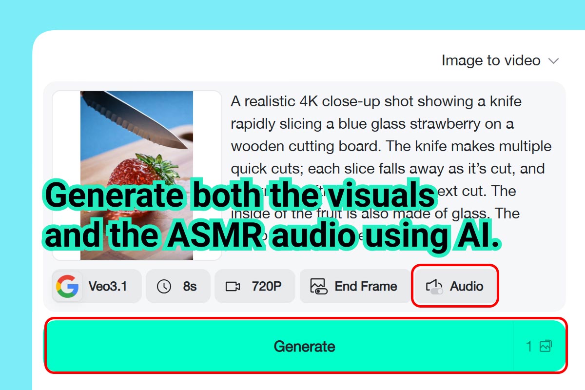 Step 3: Let AI Generate Visuals and ASMR Audio