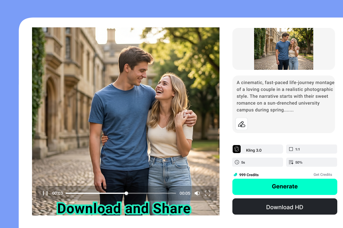 Download and share the finished AI highlight video