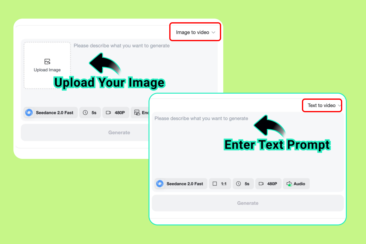 步驟 1. 輸入提示詞或上傳圖片