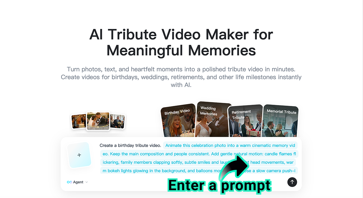 Choose Tribute Type Choose a tribute type and write a detailed prompt