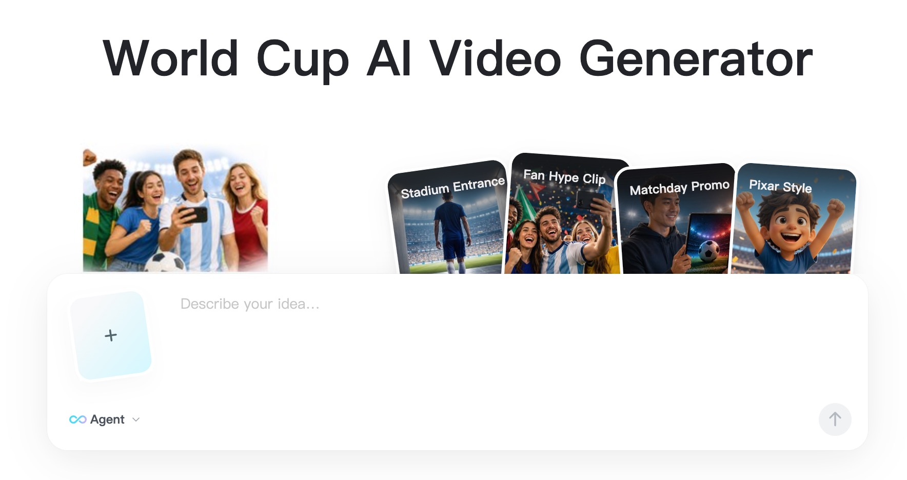 insMind interface for choosing a football video generation workflow.