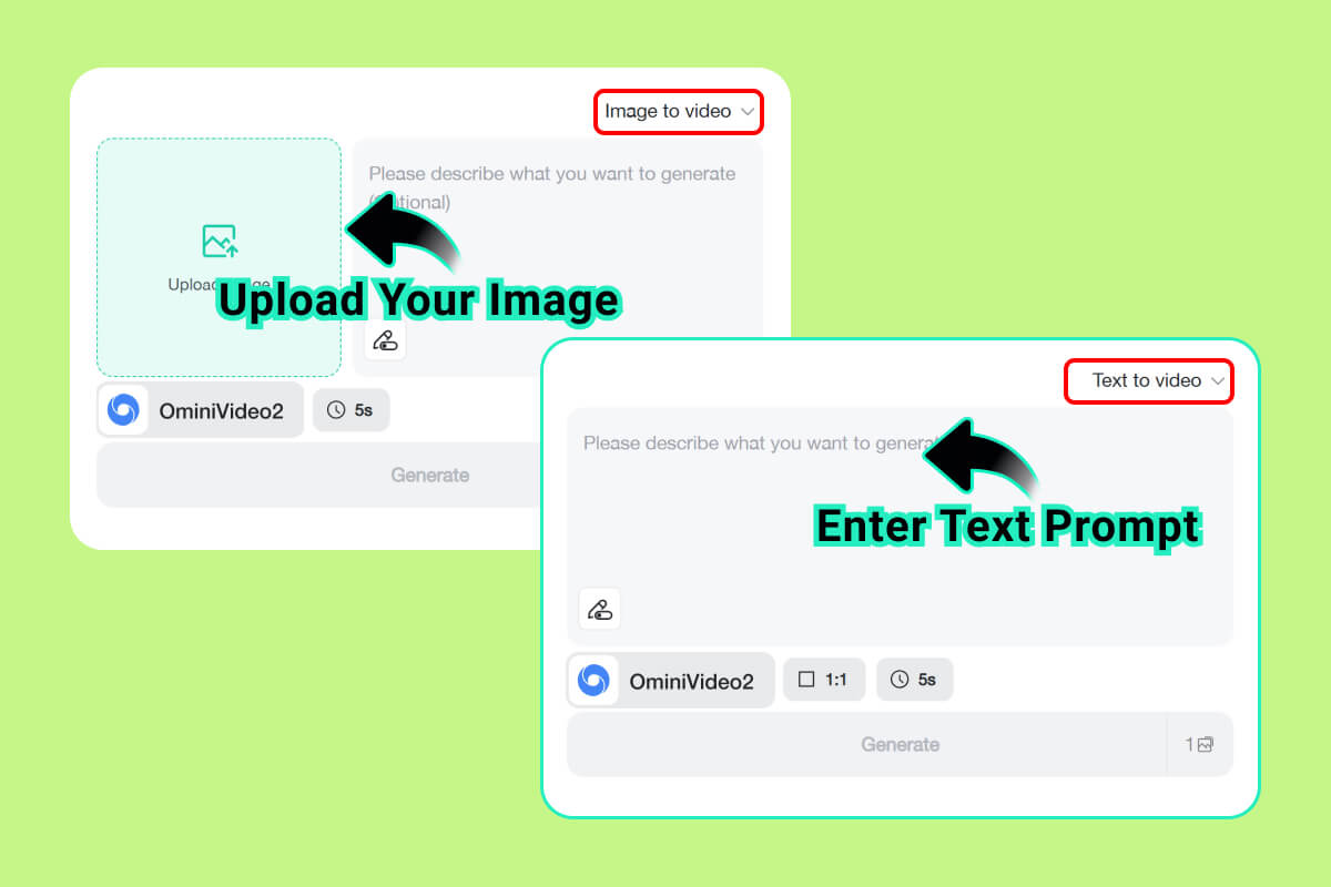 Step 1. Enter a Prompt or Upload an Image