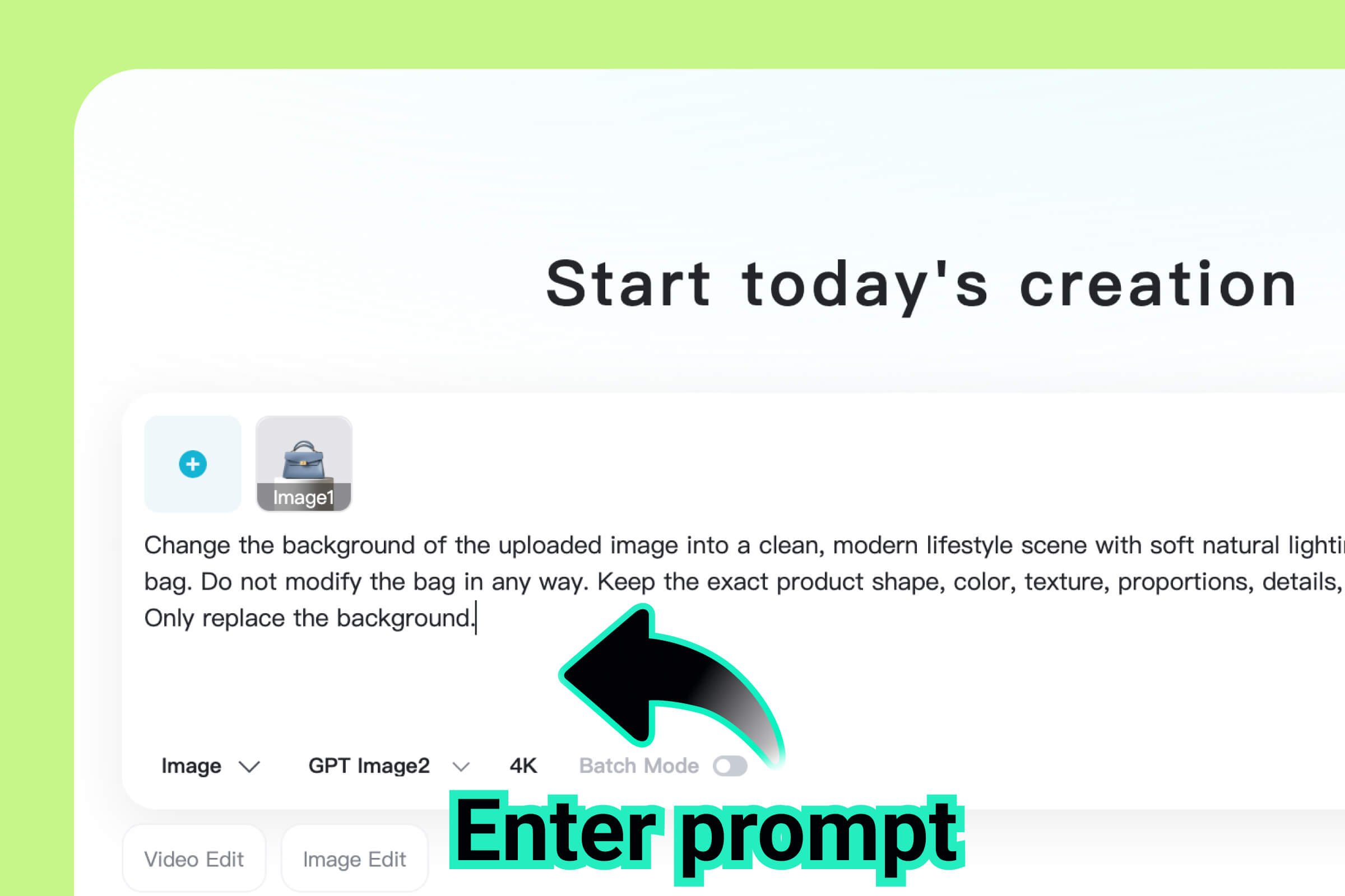 Step 2: Enter a Background Prompt Step 2: Enter a Background Prompt