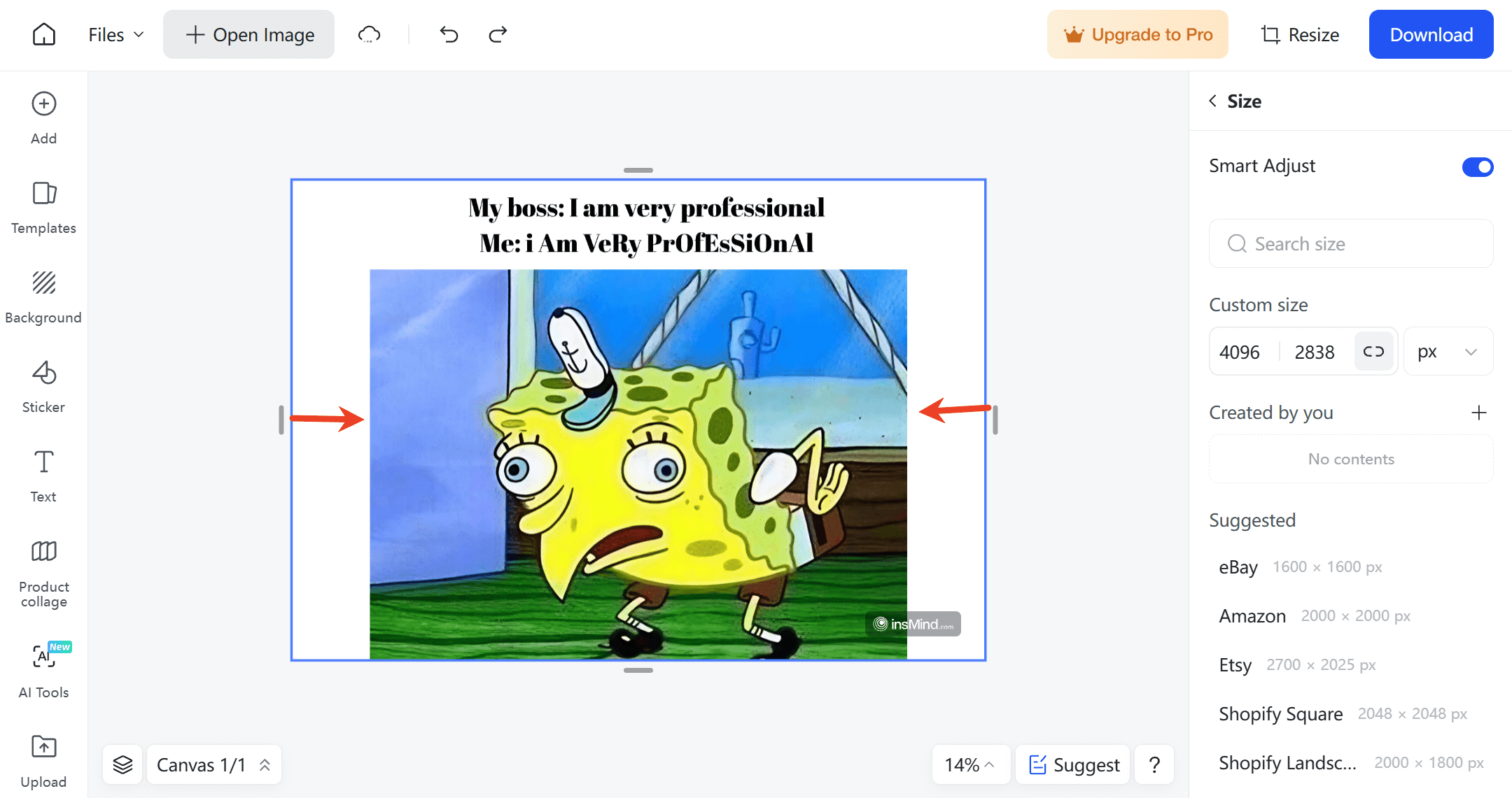 Edit the image and add meme text 3 Edit the image and add meme text 3