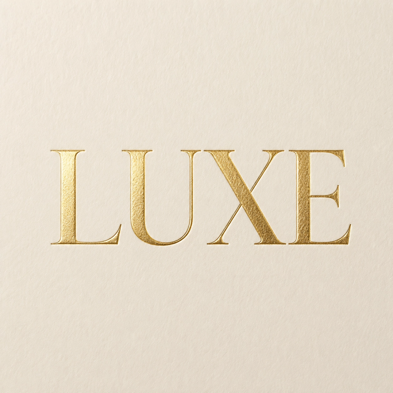 Gold foil LUXE word art