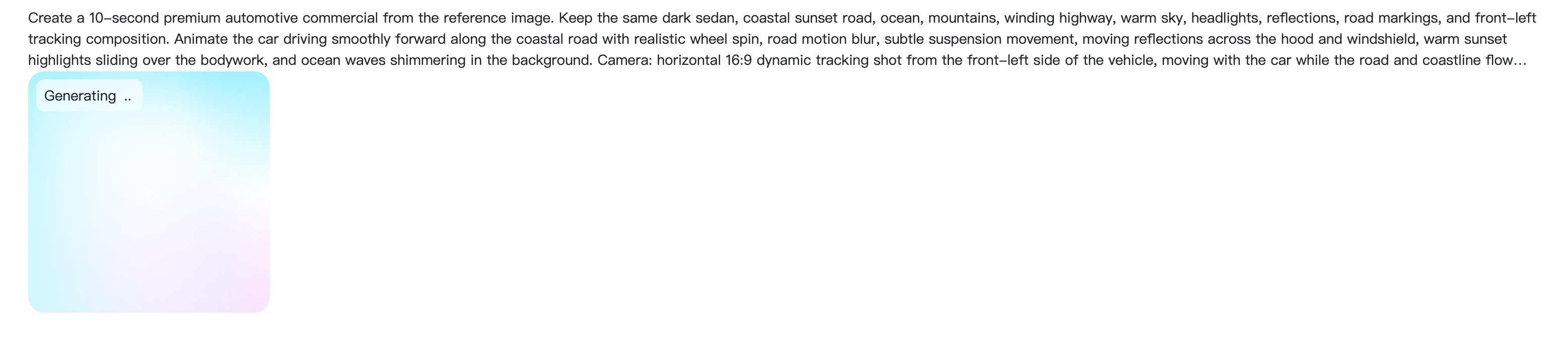 Video settings panel for Facebook template output