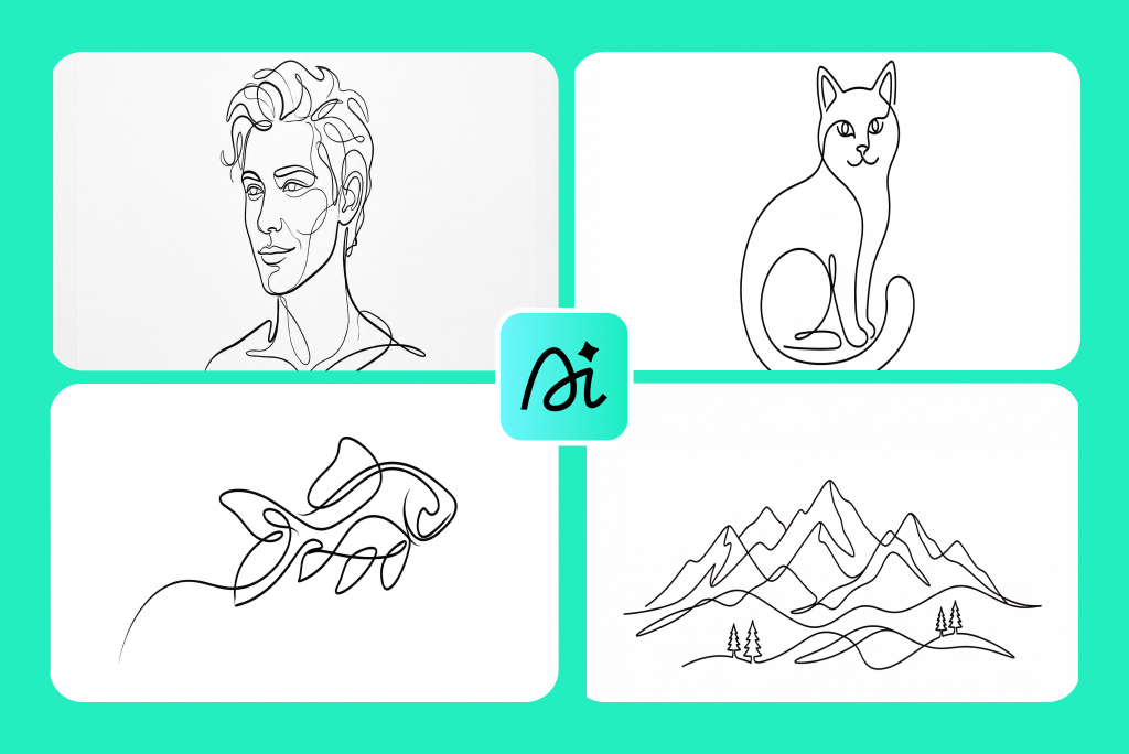 Professional One Line Art for Design, Branding, and Decor