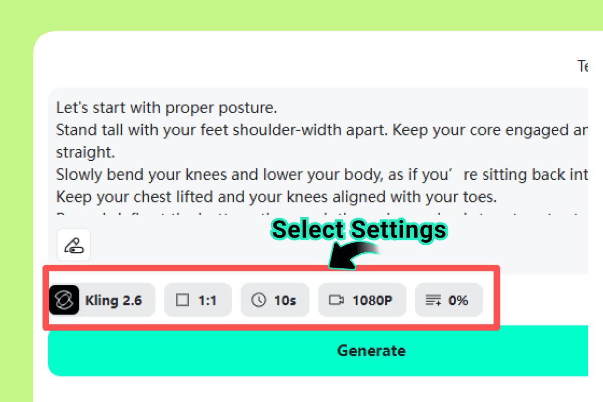 Step 2: Choose Video Settings