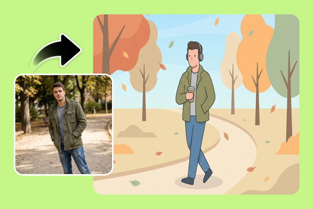 Photo to Flat Illustration