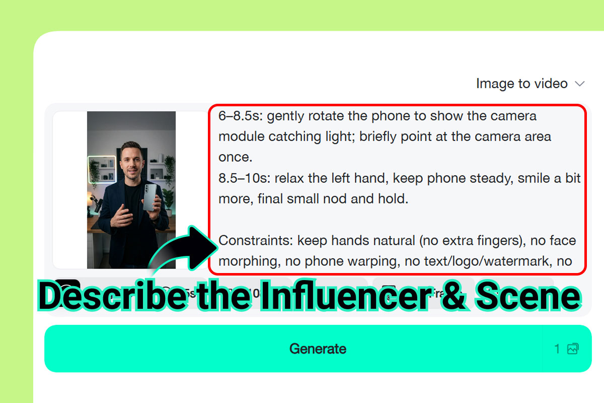 Step 2: Describe the Influencer & Scene