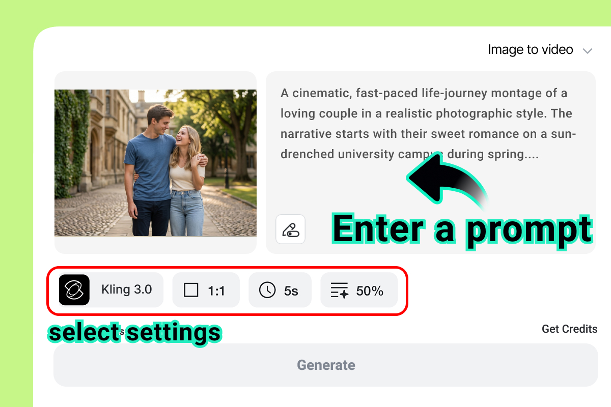 Select model ratio and duration for an AI highlight video