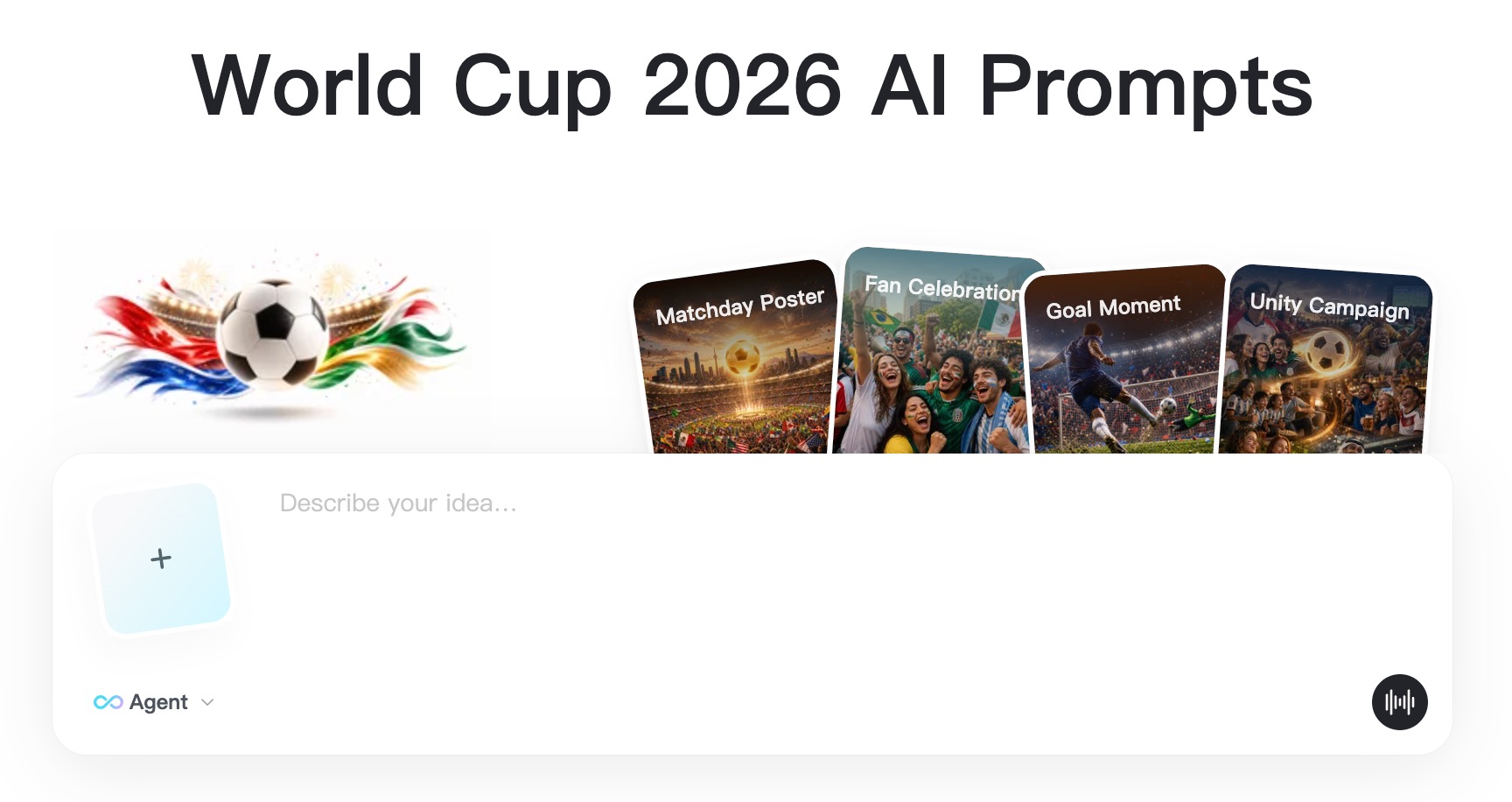 insMind page for creating World Cup football visuals.