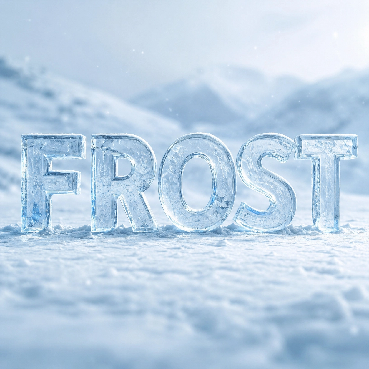 Transparent FROST ice letters
