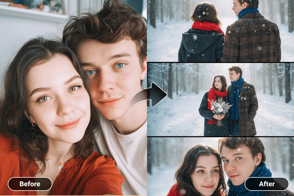 Enhance Your Portrait with a Snowy Touch