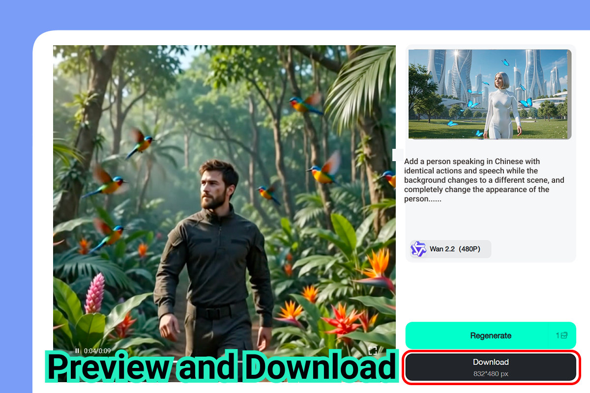 Preview and download the edited YouTube video