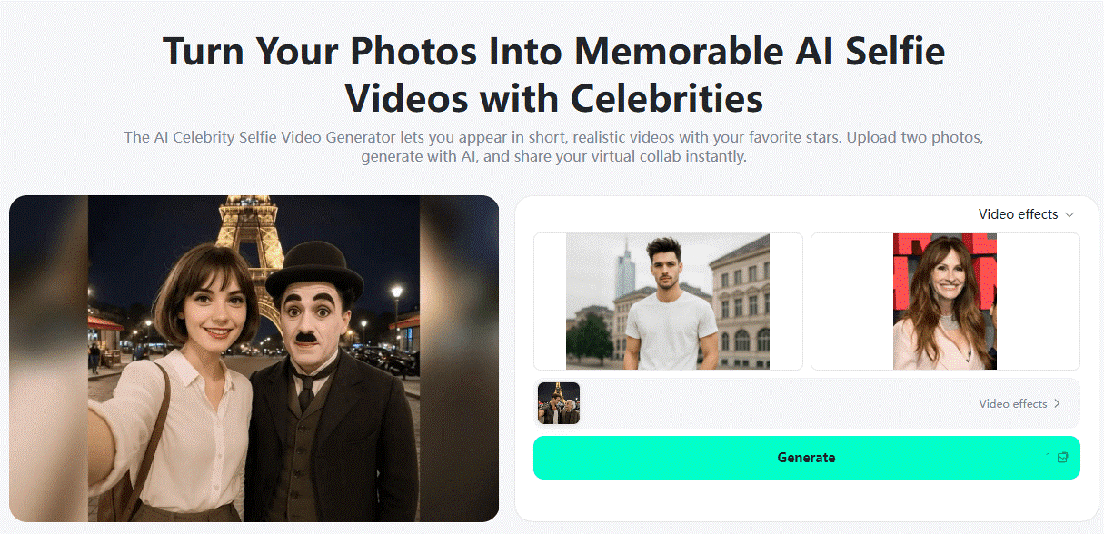 Upload your portrait and a celebrity photo to begin the AI face swap process.