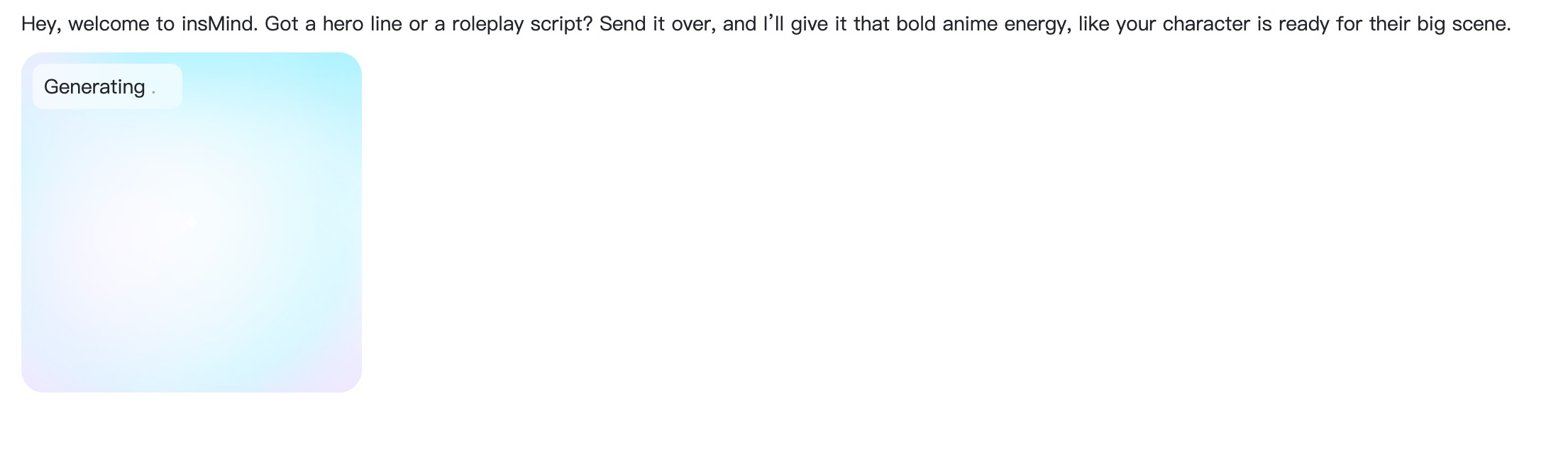 Generate Anime AI Voice Generate button highlighted below an anime character script.