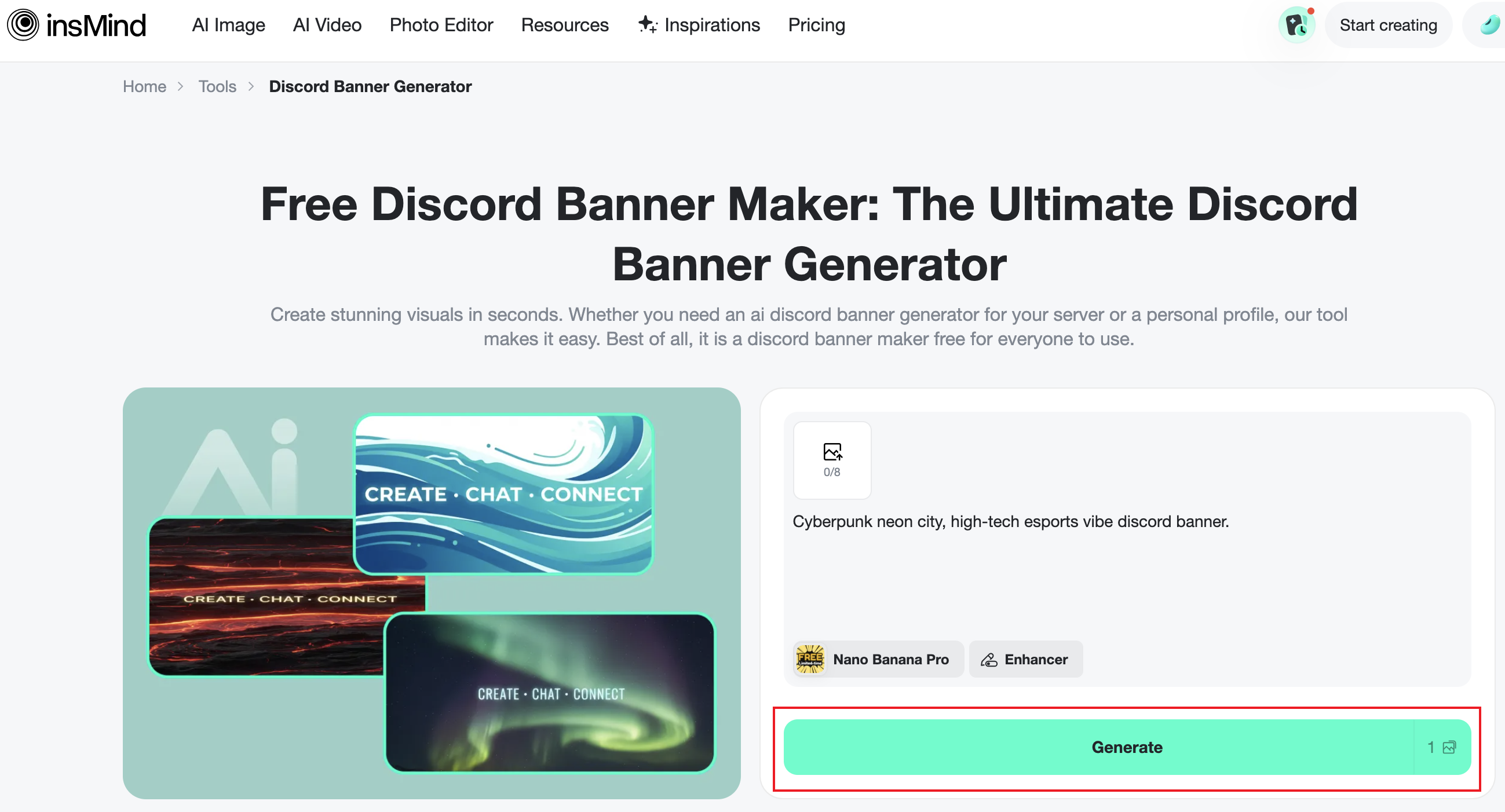 Click "Generate" Button on insMind
