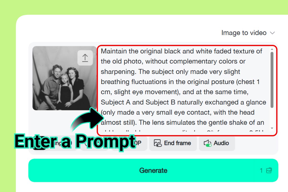 Шаг 2: Введите Промпт и Настройте Движение