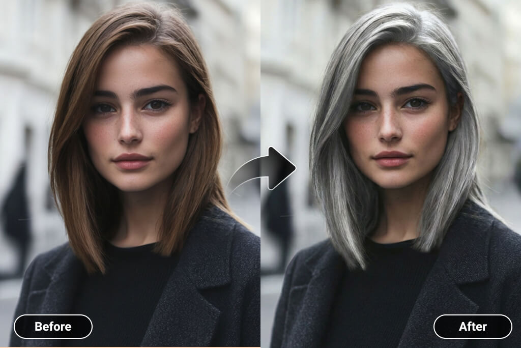 Apply Grey Hair Filter to Your Photos in One Click