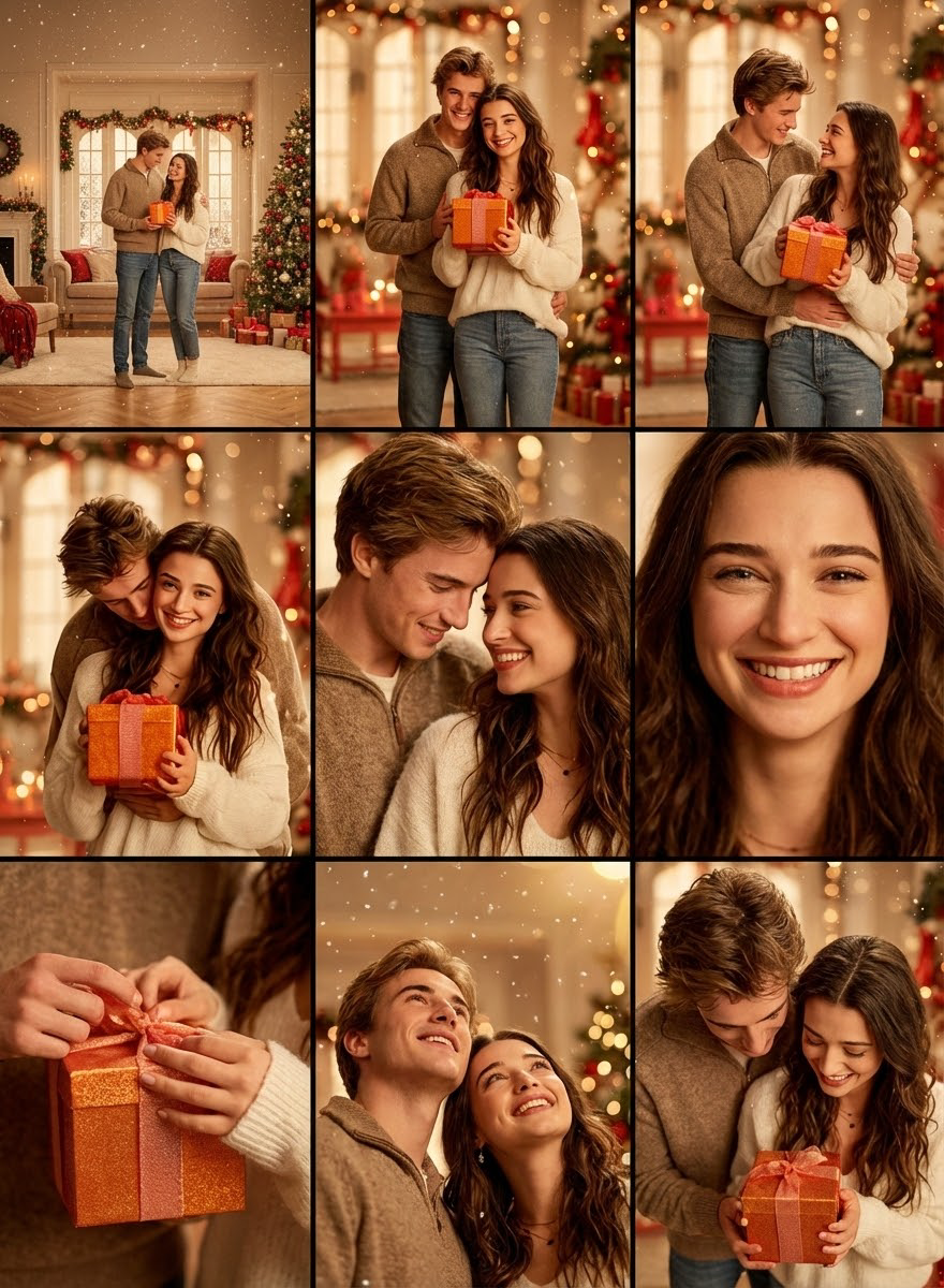 9-grid Couple Story Collage 9-grid wedding or couple story collage with emotional highlights