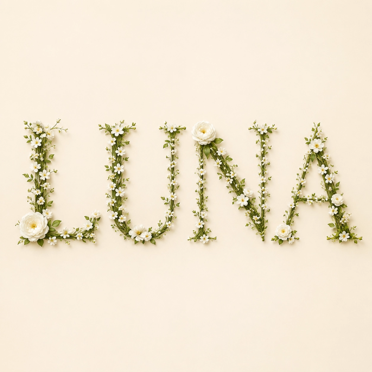 Botanical LUNA serif word art