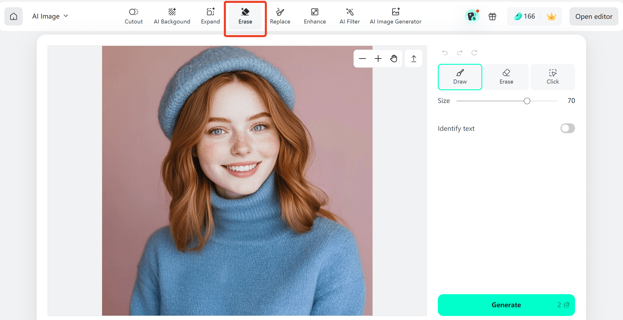 Select the Erase Tool