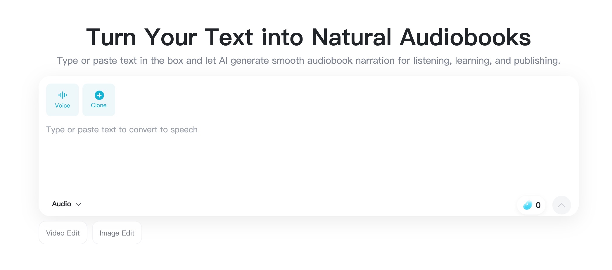 Select a narrator voice for audiobook-style narration.
