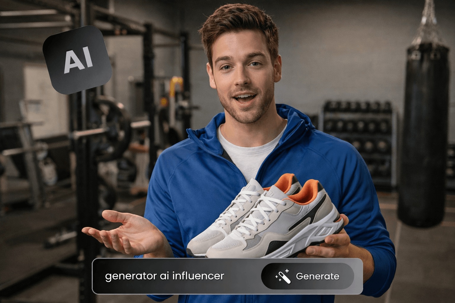 Virtual AI influencer character animated from an image using artificial intelligence video generation technology.