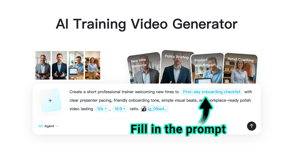 Add Prompt Settings Enter a training prompt and choose video settings