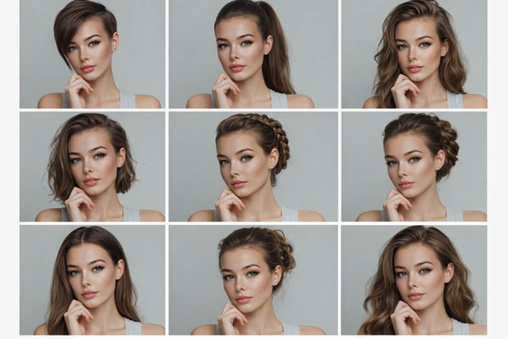 Prompts for 9 Premium Women's Editorial Hairstyles Prompts for 9 Premium Women's Editorial Hairstyles