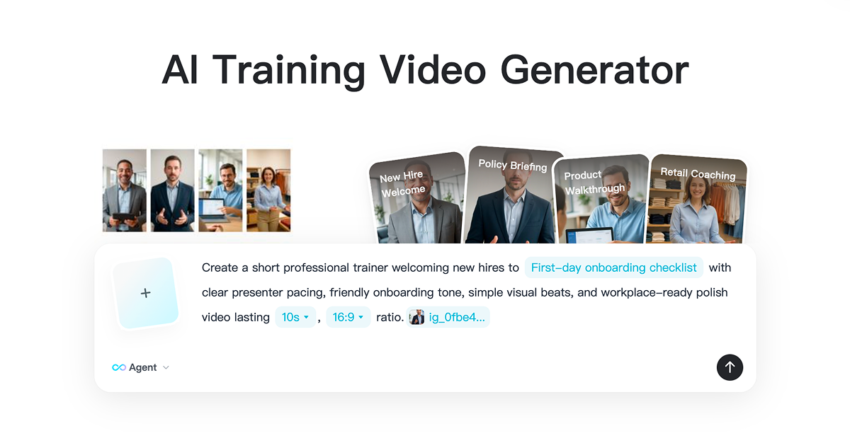 Add Prompt Settings Enter a training prompt and choose video settings