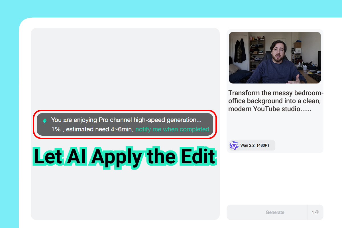 AI Applies Edit Let AI apply the requested video edit