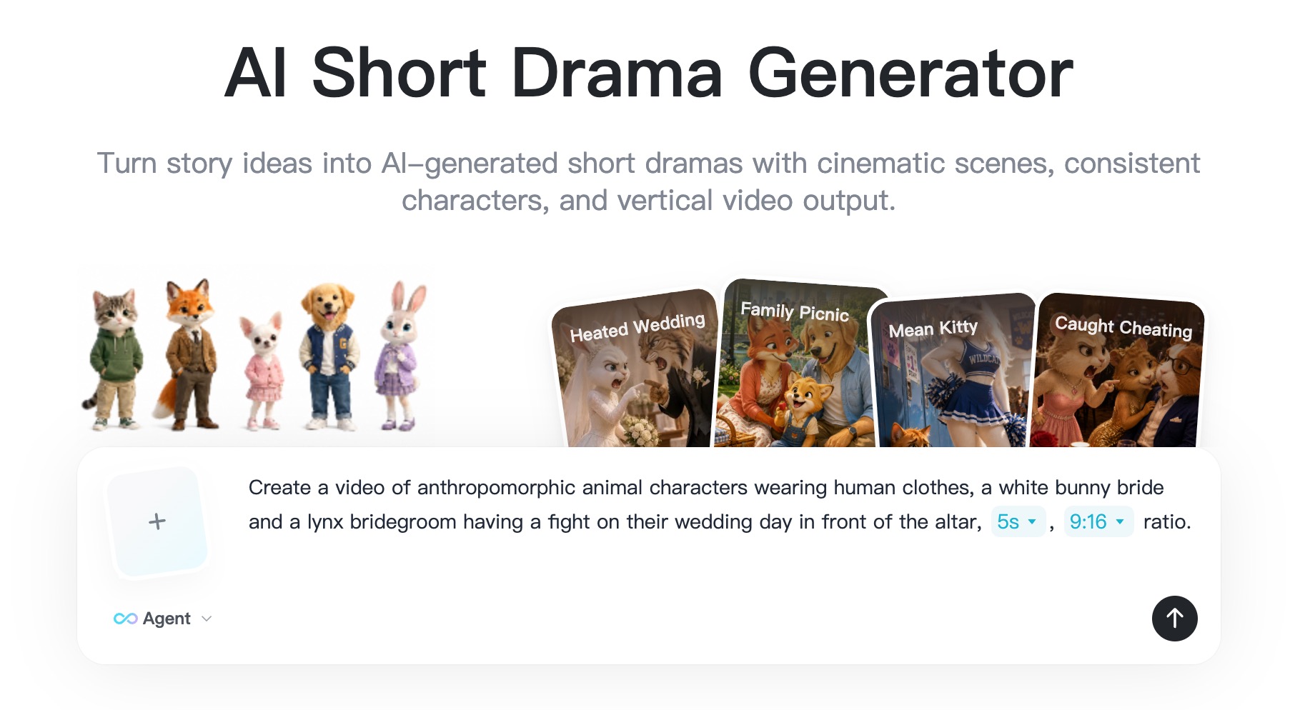 Story prompt entered in insMind AI Short Drama Generator