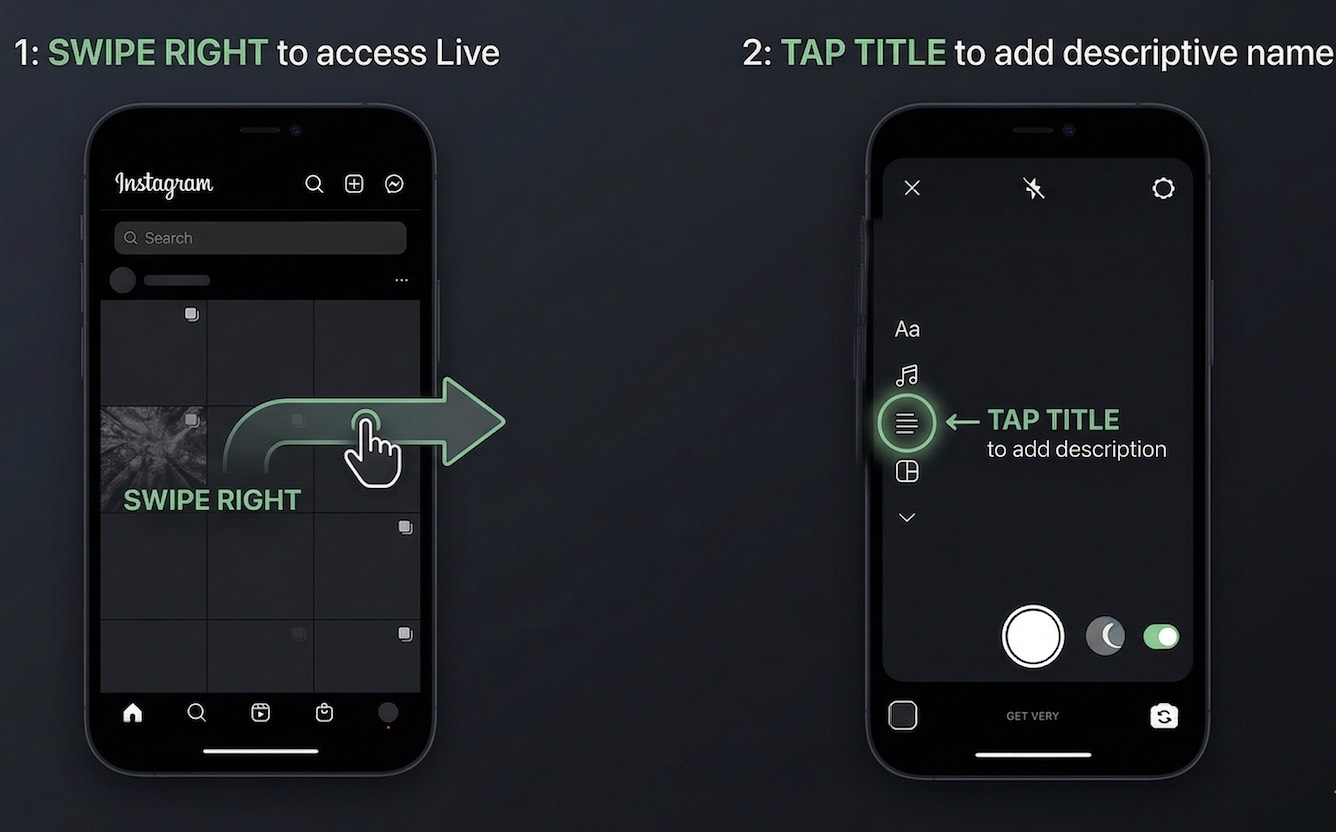 tap title on instagram