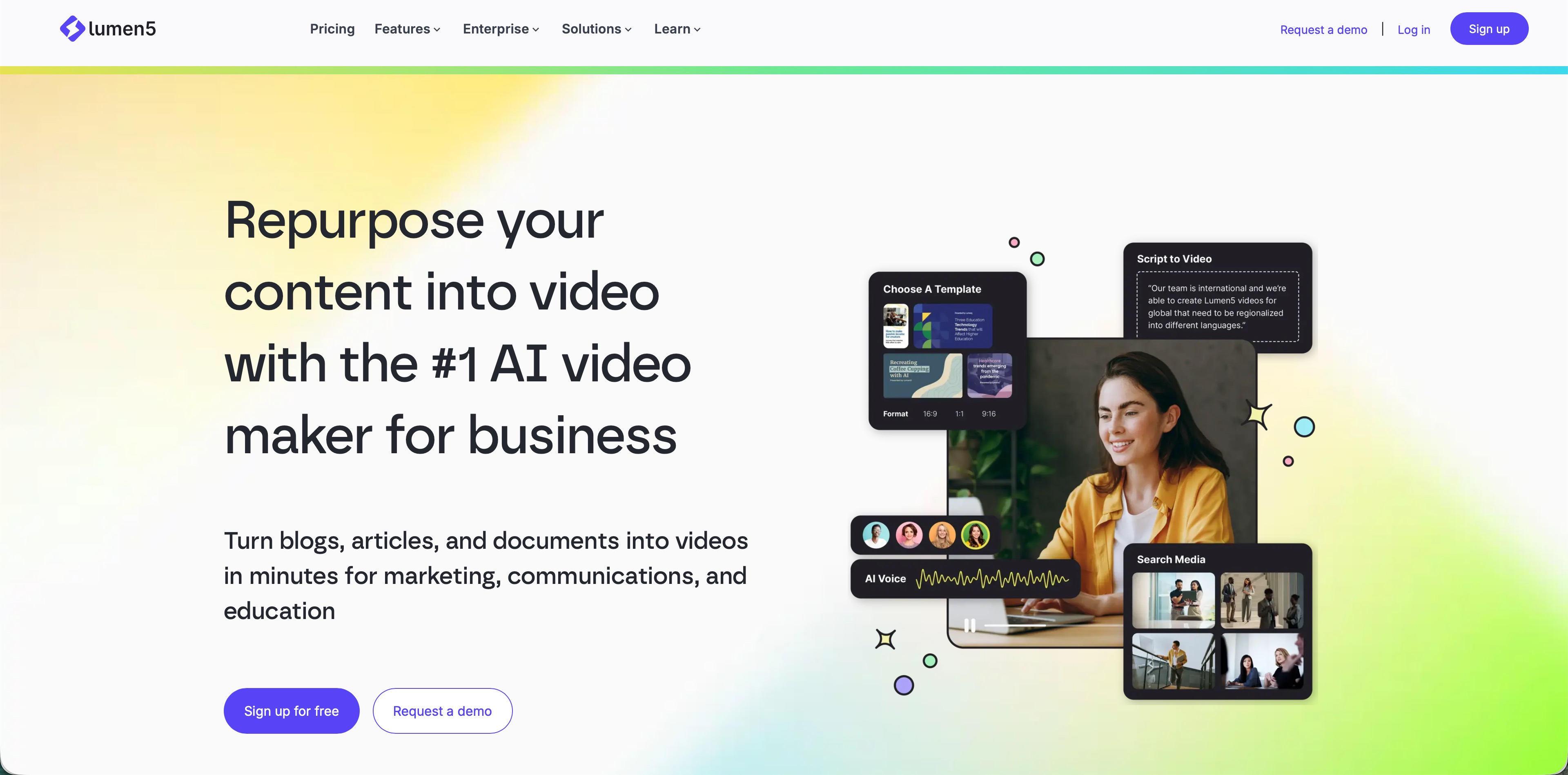 Lumen5 official website interface screenshot