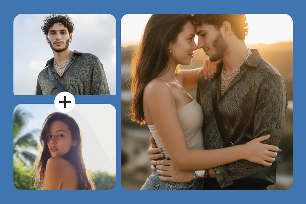 Seamlessly Create Couple Photos with AI Precision Seamlessly Create Couple Photos with AI Precision